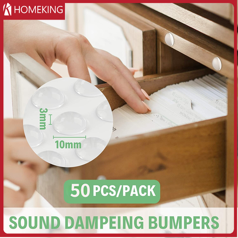 50 cái / bộ Thảm cao su cửa tủ tự dính, thảm trong suốt, dùng để cách âm, giảm chấn, thích hợp cho ngăn kéo, bàn, tủ, khung ảnh, đồ thủy tinh, nội thất
