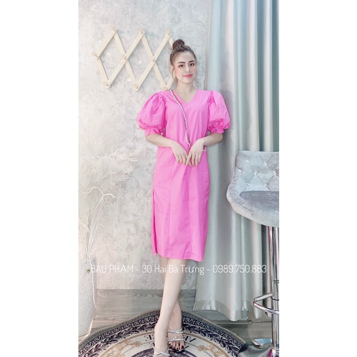 Váy thô vai bồng, form suông béo bụng hay bầu bì vẫn xinh nha !!! 🌞