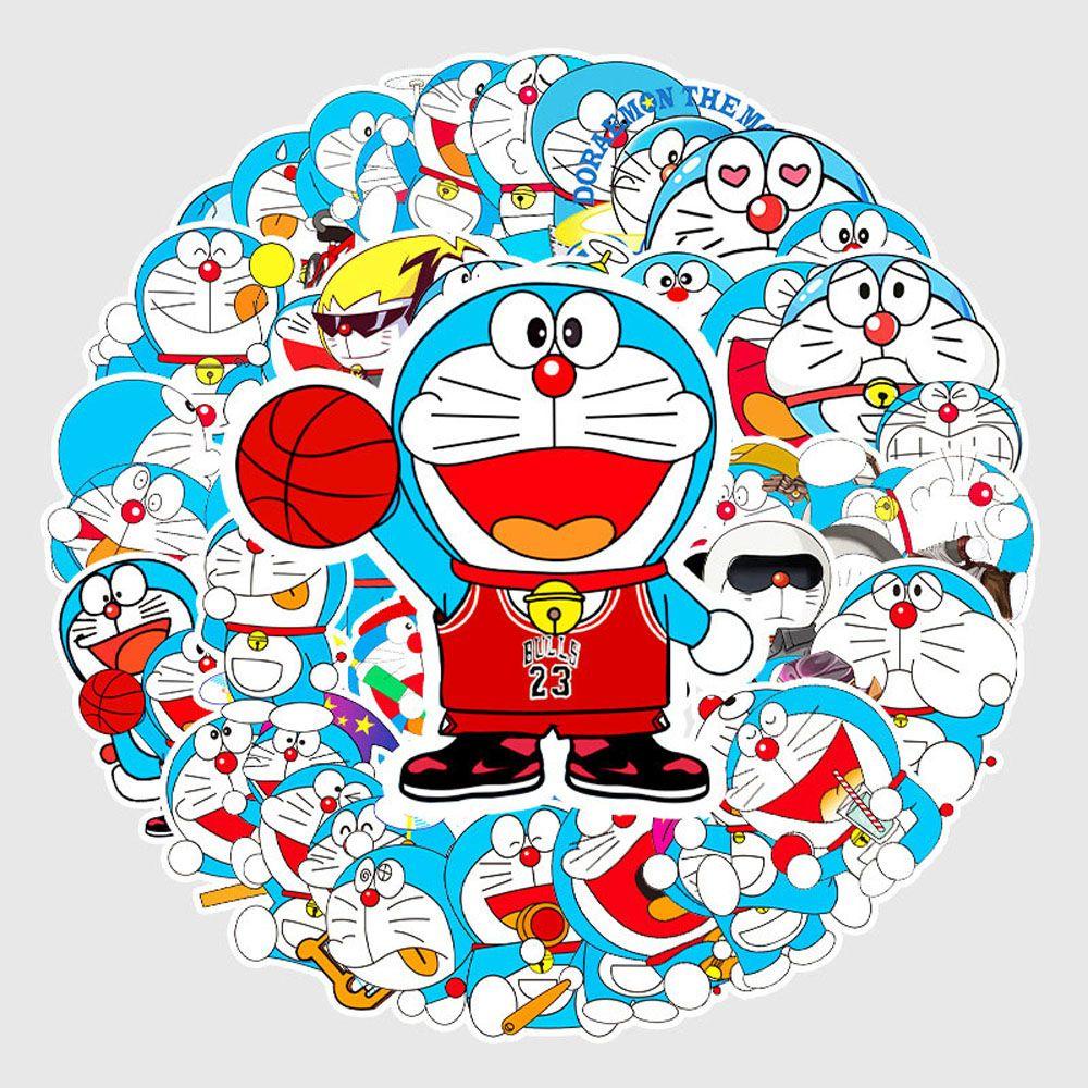 Bộ 52 Miếng Dán Hình Doraemon Mini Trang Trí Vali / Laptop / Xe Máy