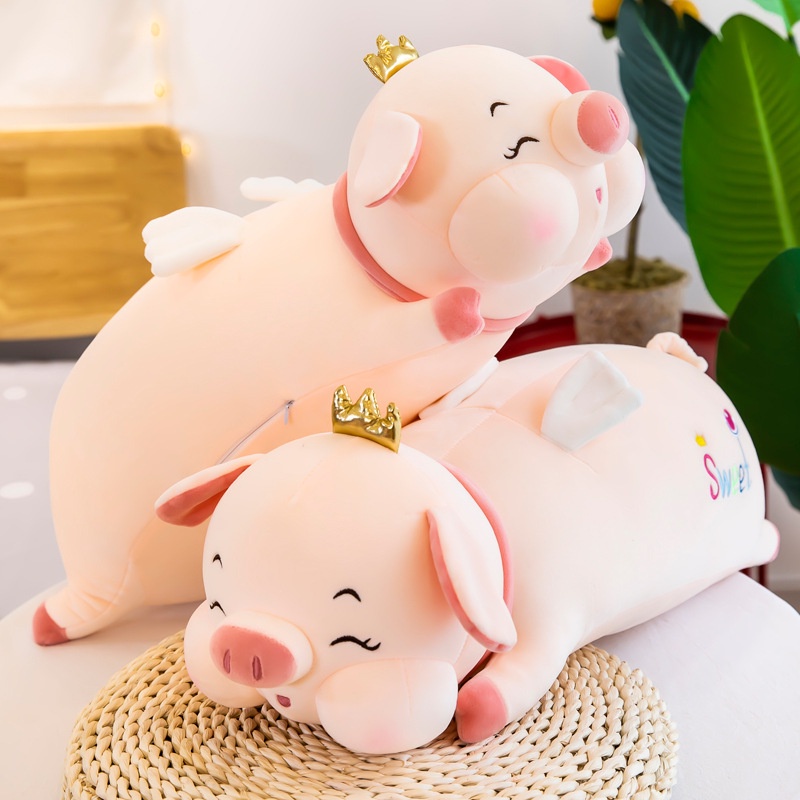 Gấu Bông Heo Vương Miệng Nằm - Gối Ôm Heo Nằm size to 1m2 siêu mềm mịn đàn hồi đa chiều - Gấu Bông nhập khẩu cao ấp