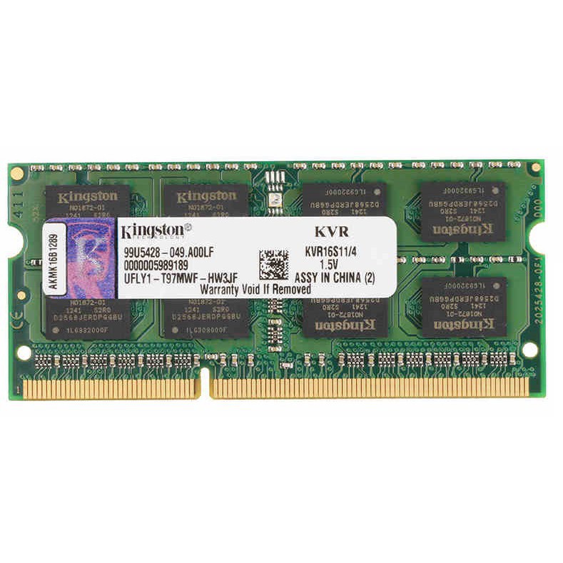 RAM Laptop Kingston 4GB DDR3 1600MHz PC3-12800 1.5V Udimm Dùng Cho MacBook Máy Tính Xách Tay Bảo Hành 36 Tháng 1 Đổi 1