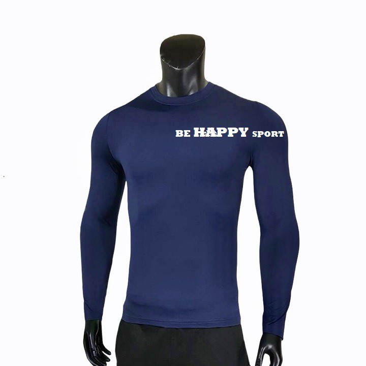 Áo Giữ Nhiệt Nam Body Cực Chất Co Giãn 4 Chiều Trắng, Đen, Xanh Dương, Xanh Than pp Bởi Be Happy Sport
