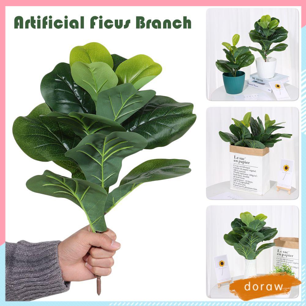 Cành lá cây sung nhân tạo màu xanh lục sống động như thật 35/ 50cm trang trí nhà ở/ tiệc tùng