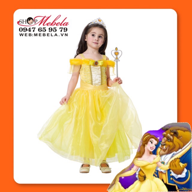 V778 Váy công chúa Bella Disney Người đẹp và quái vật size 13-34kg