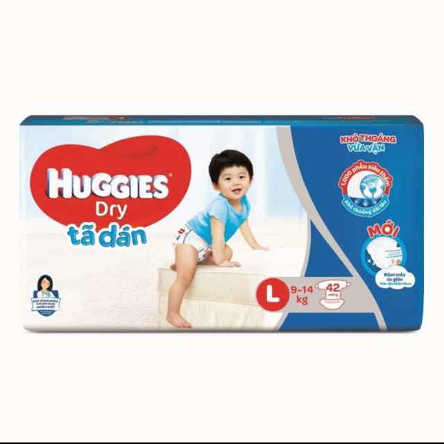 Tã dán Huggies Dry size L - 42 Miếng