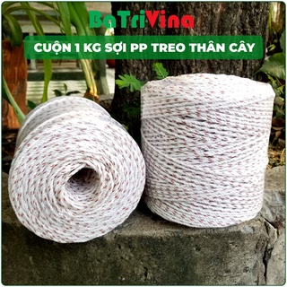 Dây thừng PP nông nghiệp - Cuộn nguyên 1kg dùng để treo quả, làm giàn bầu bí mướp bền chắc tái sử dụng lâu dài