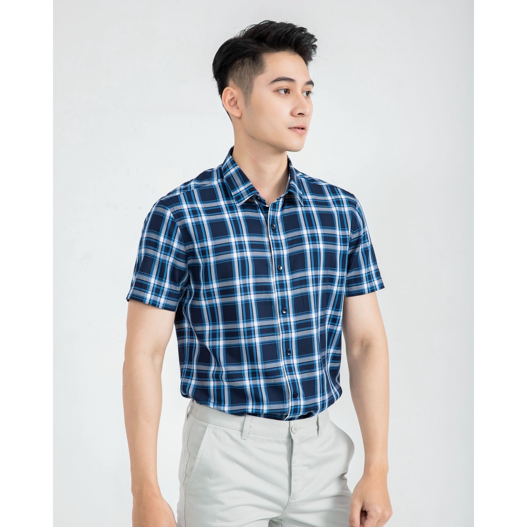 Áo sơ mi nam ngắn tay ARISTINO dáng ôm nhẹ regular fit tà lượn - ASS169S1