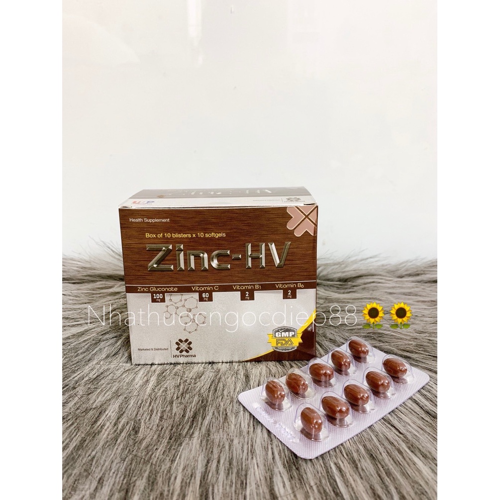 VIÊN UỐNG ZINC-HV - BỒI BỔ CƠ THỂ, TĂNG CẢM GIÁC NGON MIỆNG HỘP 100 VIÊN