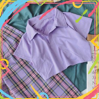 Áo PLO CROPTOP TRƠN TT12
