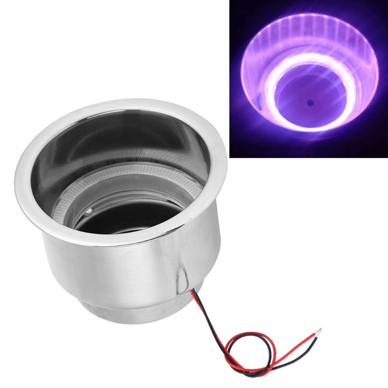 1 Giá Đỡ Cốc Uống Nước Bằng Thép Không Gỉ 15LED RV