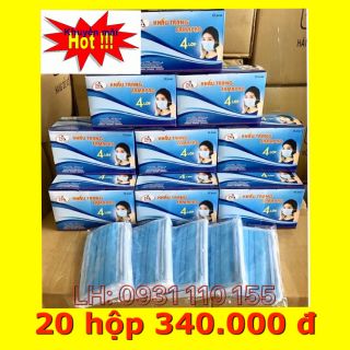 Combo 20 hộp khẩu trang y tế 4 lớp nam anh
