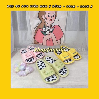 Dép bò sữa viền màu (Hồng-Vàng-Xanh)-shopforgirl