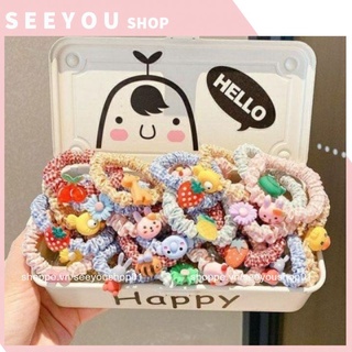 DÂY NƠ VẢI  KÈM CHARM cột tóc siêu cute