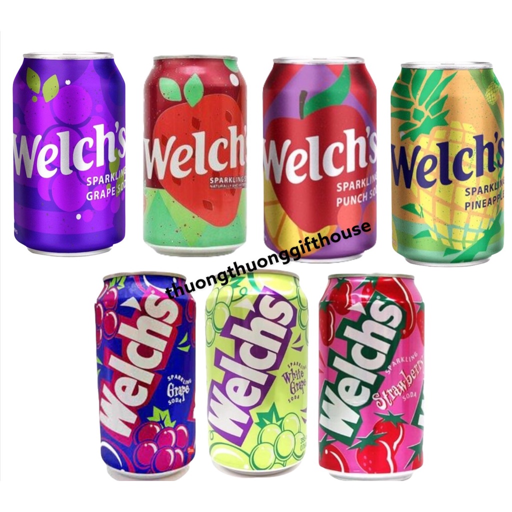 WELCH 'S SODA NHIỀU VỊ 355ML - MỸ & HÀN QUỐC - WELCH'S SOFT DRINK