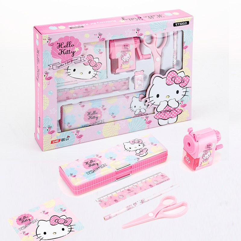 Bộ Dụng Cụ Học Tập Hình Hello Kitty Xinh Xắn Cho Bé