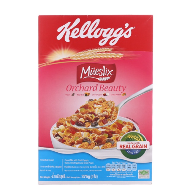 Ngũ cốc trộn trái cây khô Kellogg's Mueslix Orchard Beauty hộp 375g