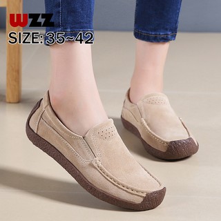 Đôi giày lười bằng da lộn 6 màu tùy chọn cho nữ size 35-42