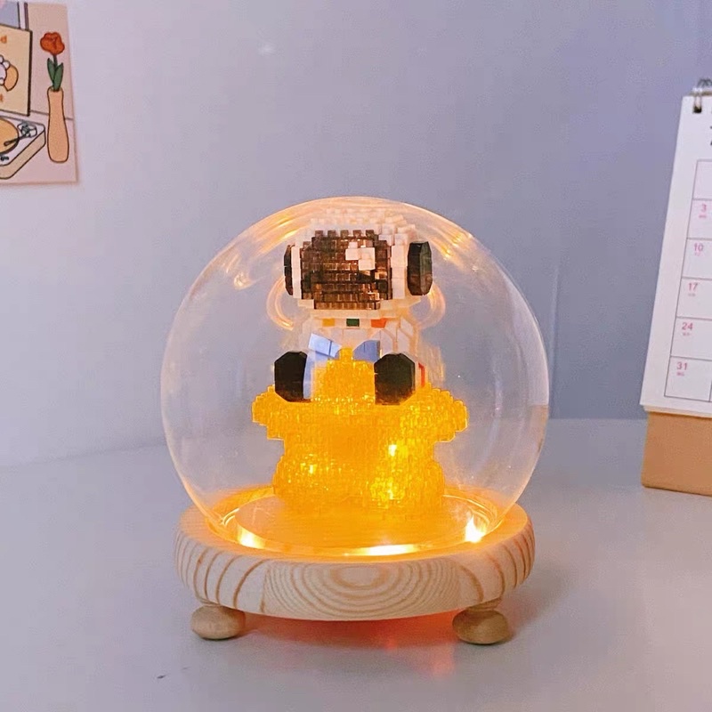 Đồ chơi xếp hình lắp ráp Phi hành gia du hành vũ trụ kèm đèn led cho bé gái bé trai Nanoblocks