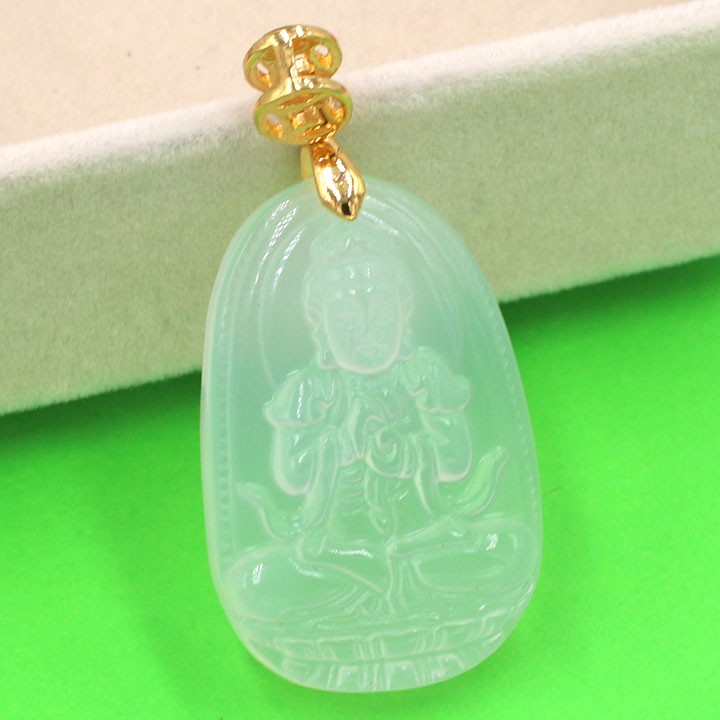 Mặt dây đeo Phật Đại Nhật như lai trắng 3.6 cm MMTB5 -  Phật hộ mệnh người tuổi Mùi, Thân, bảo hộ bình an, mang lại may