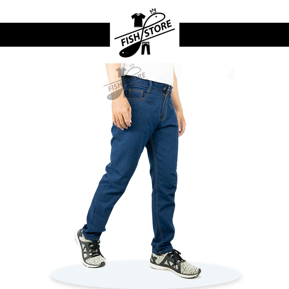 Quần bò nam trơn đẹp trung niên ống suông big size FF28F