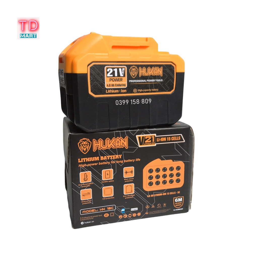 Pin 15 Cell 21V HUKAN Chân Pin Phổ Thông Siêu Trâu