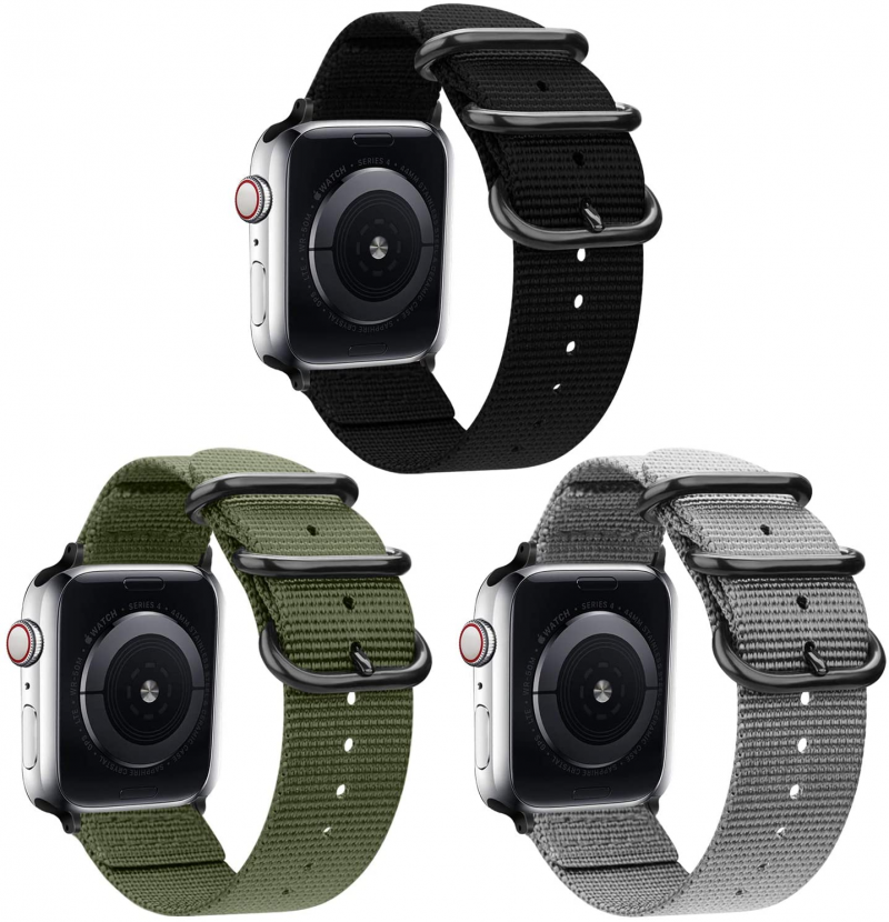 Dây Đeo Đồng Hồ Lykry Cho Apple Watch Series 6/5/4/3/2/1 Nylon Breathable 42mm 44mm 38mm 40mm