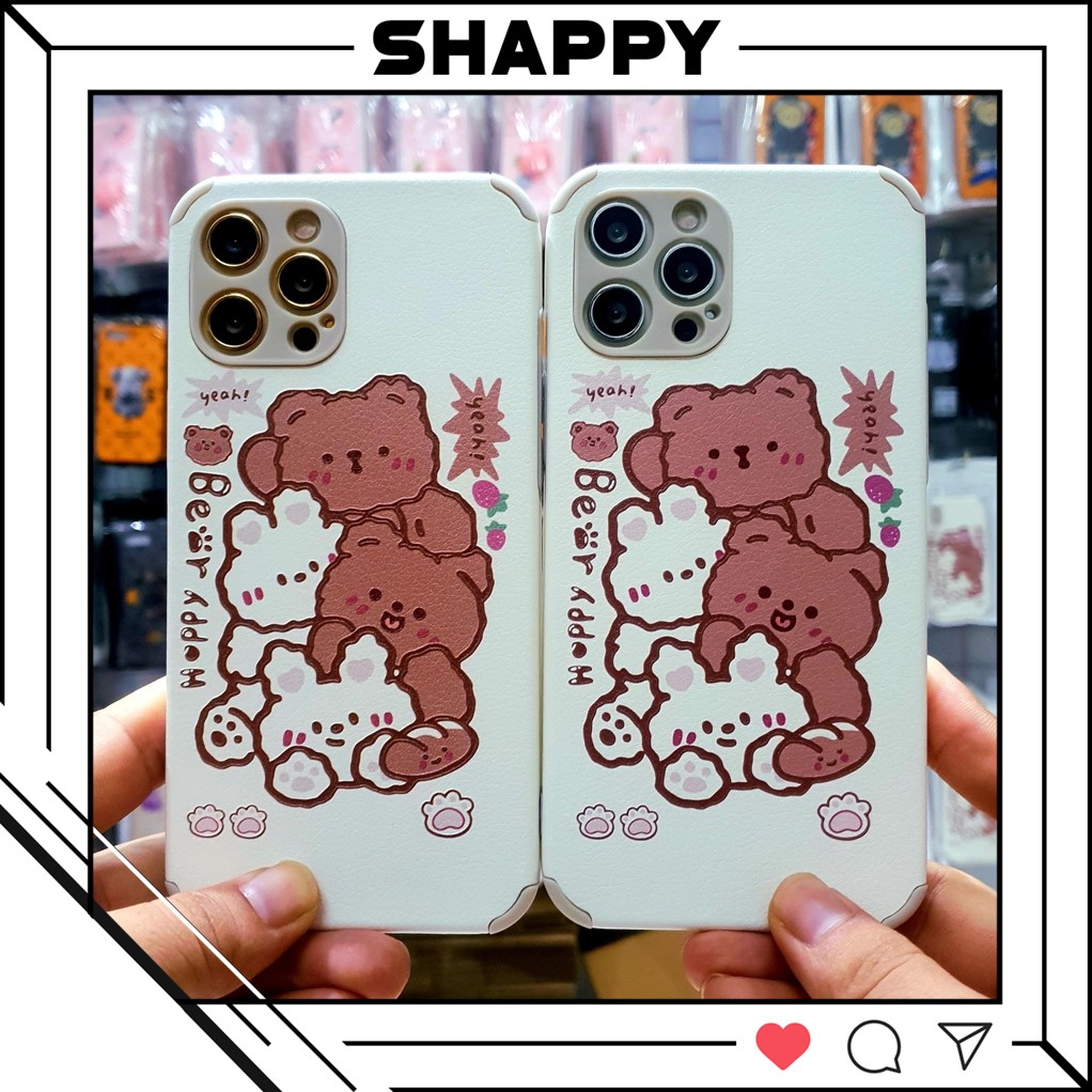 Ốp Lưng IPhone Gấu Lông Xù Dẻo Viền Vuông Các Dòng 7Plus/8Plus/X/XS/XsMax/11/11ProMax/12ProMax [Shappy Shop]