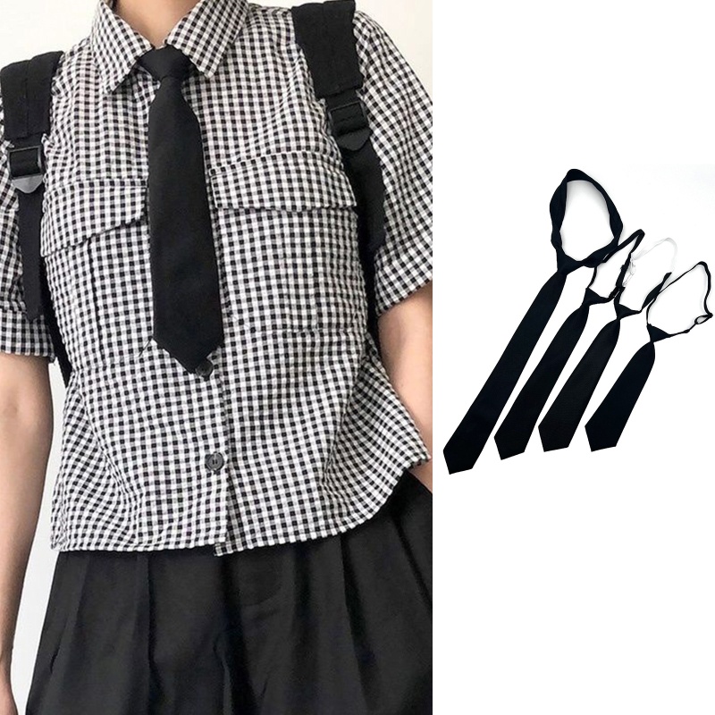 Cà Vạt Đồng Phục Màu Đen Thắt Nút Dài Cho Nam