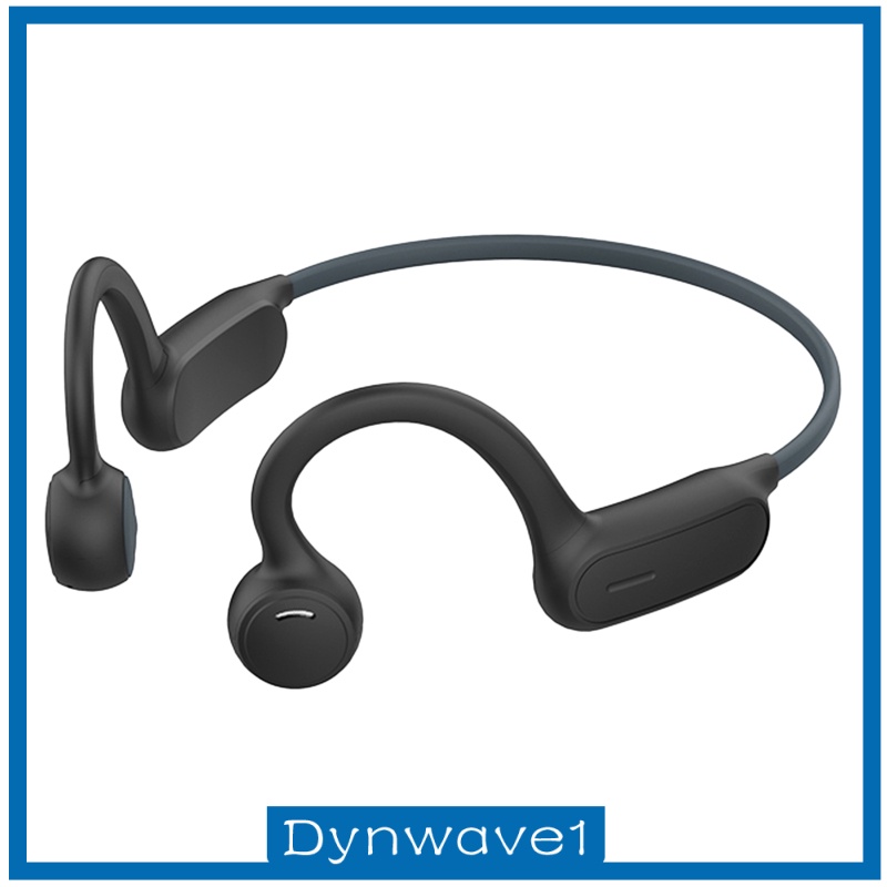 [DYNWAVE1]Open Ear Bone Conduction Headphones IPX4 Stereo for Fitness Cycling Black