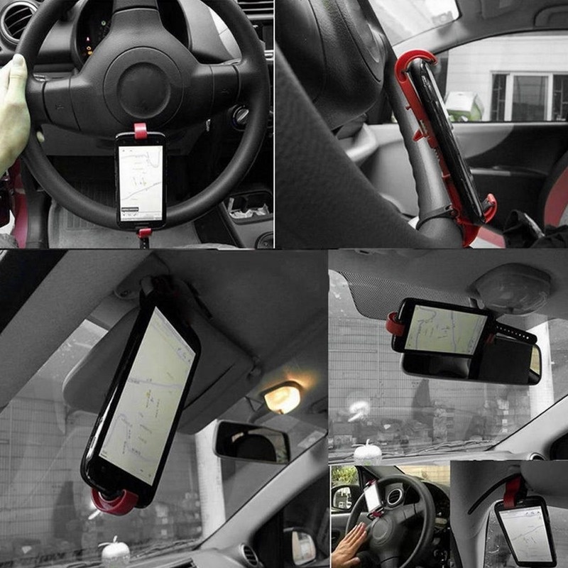 Giá Đỡ Điện Thoại/ Thiết Bị Định Vị GPS Chống Trượt Bằng ABS Gắn Vô Lăng Xe Hơi