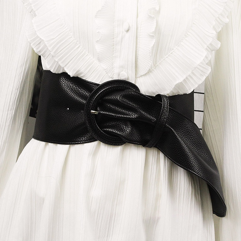 Thắt Lưng Giả Da Bản Rộng Phối Đầm Thời Trang Cho Nữ