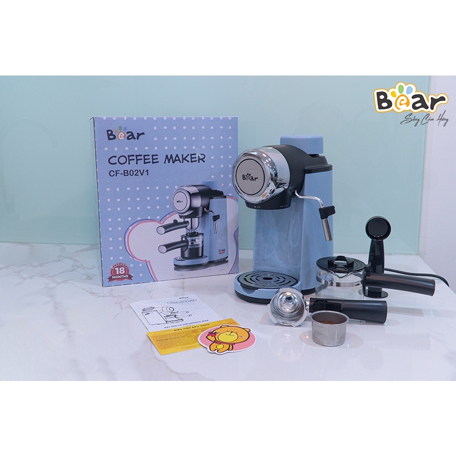 Máy Pha Cà Phê  Capuchino, Espresso Tự Động Bear  CF-B02V1  hàng chính hãng  bảo hành 18 tháng