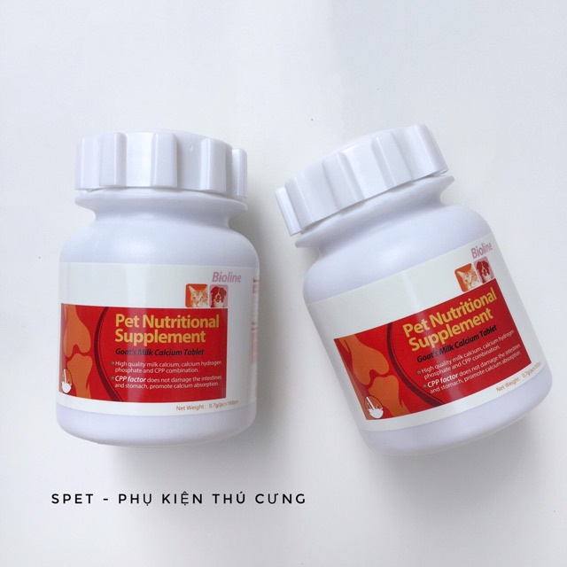 Bioline - Viên uống bổ sung Canxi dành cho chó mèo bổ sung dinh dưỡng giúp xương chắc khỏe (hộp 160 viên)