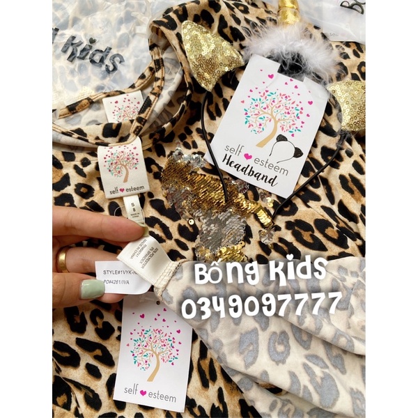 Váy Hè Bé Gái Kỳ Lân Đốm Kèm Headband