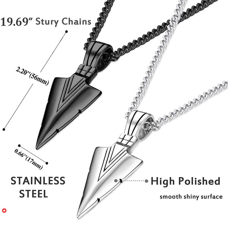 Vòng cổ unisex mạ vàng/bạc mặt hình mũi tên