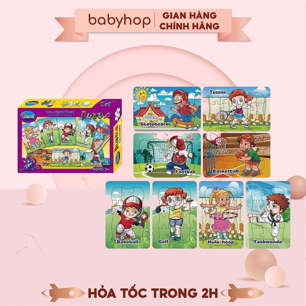 Bộ 1 tấm tranh ghép hình theo chủ đề giúp bé phát huy trí tưởng tượng và khả năng tư duy sáng tạo