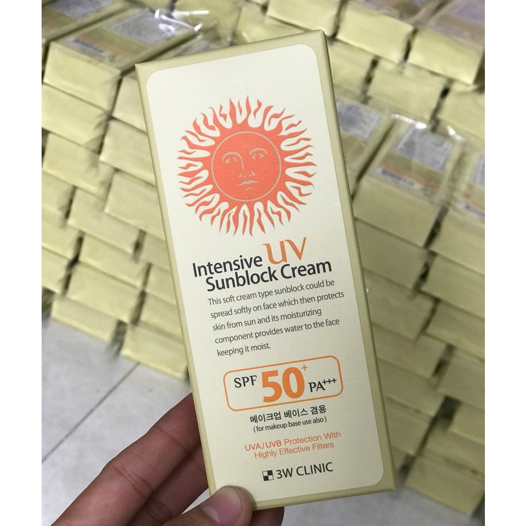 Kem chống nắng 3W Clinic Intensive Uv Sunblock Cream SPF50+ Pa+++ 70ml Hàn Quốc