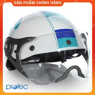[Chính hãng] Mũ/Nón Bảo Hiểm 1/2 Protec Hiway Hai Màu Có Kính Số 8