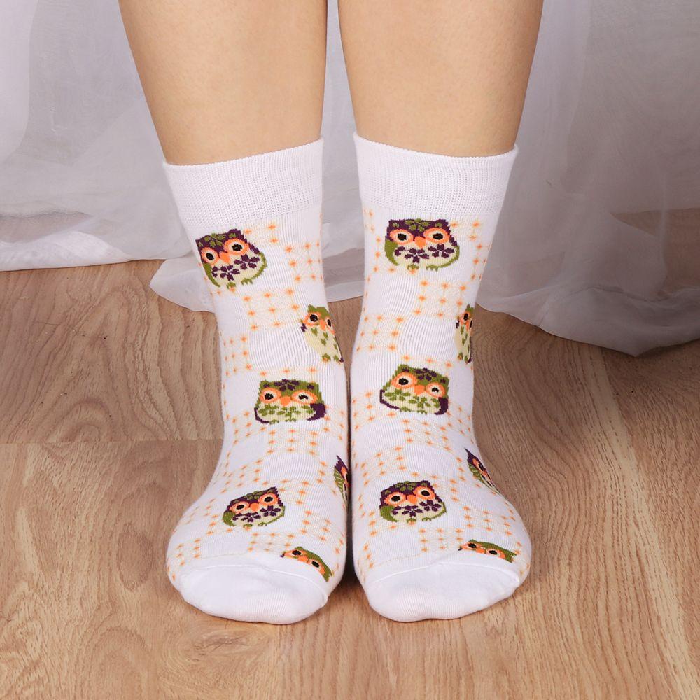 ME Tất Cotton Hoạ Tiết Chim Cú Giữ Ấm Cho Nam Và Nữ