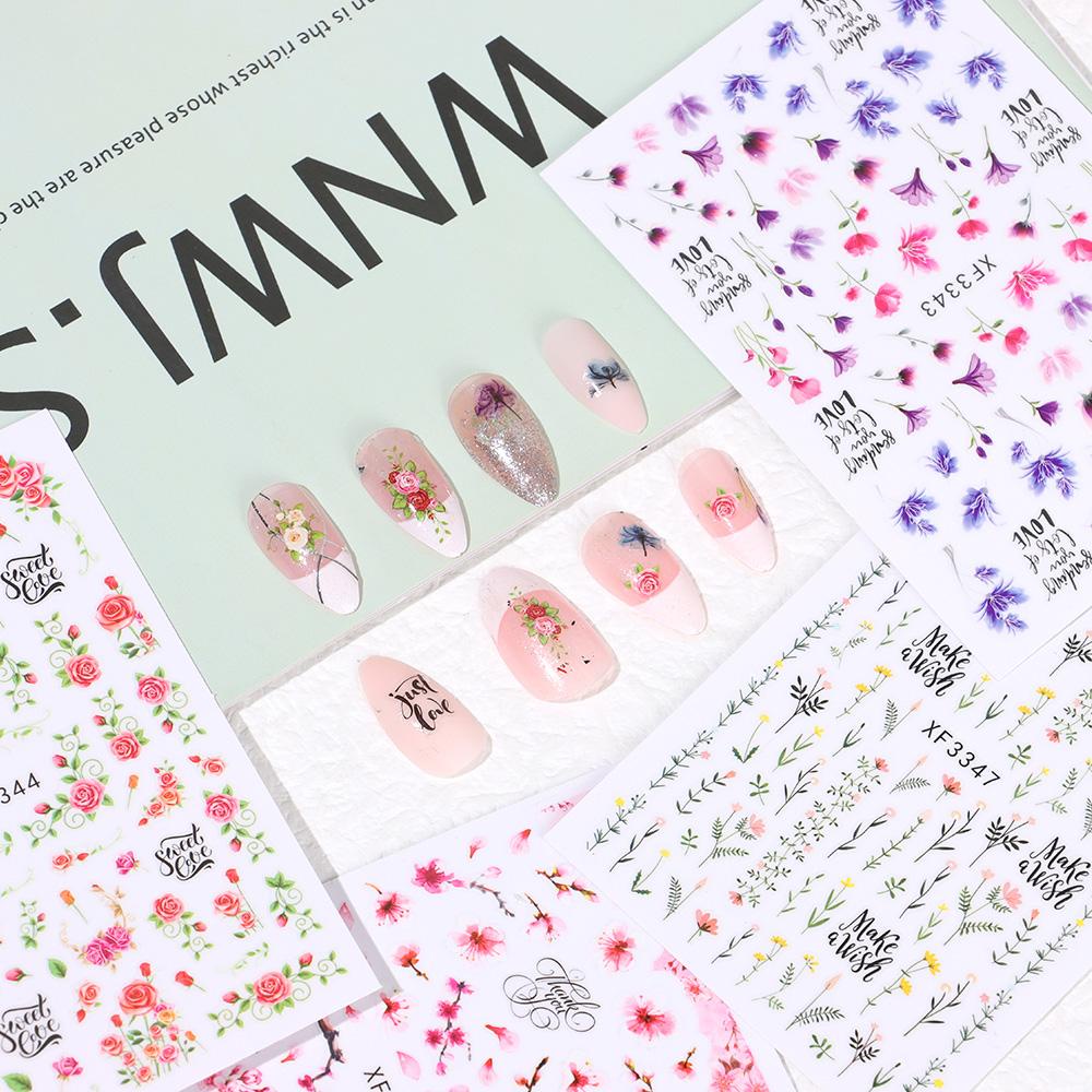 Hình Dán Trang Trí Móng Tay Chống Nước Họa Tiết Lá Cây Đẹp Mắt