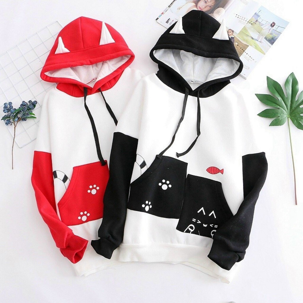 Nikafashion Áo Hoodie Nón Unisex Nam Nữ Chất Vải Nỉ Freesize 1 kích cỡ Form Dáng Rộng Dưới 65kg Mặc Đẹp Hình M.È.O.C.A