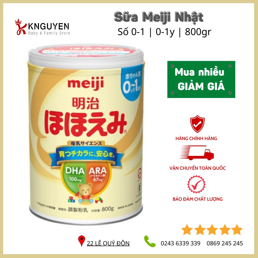 [Hàng Air - Date mới] Sữa Meiji Lon / Thanh 0-1 Và 1-3 - Nội Địa Nhật [Hàng có sẵn]