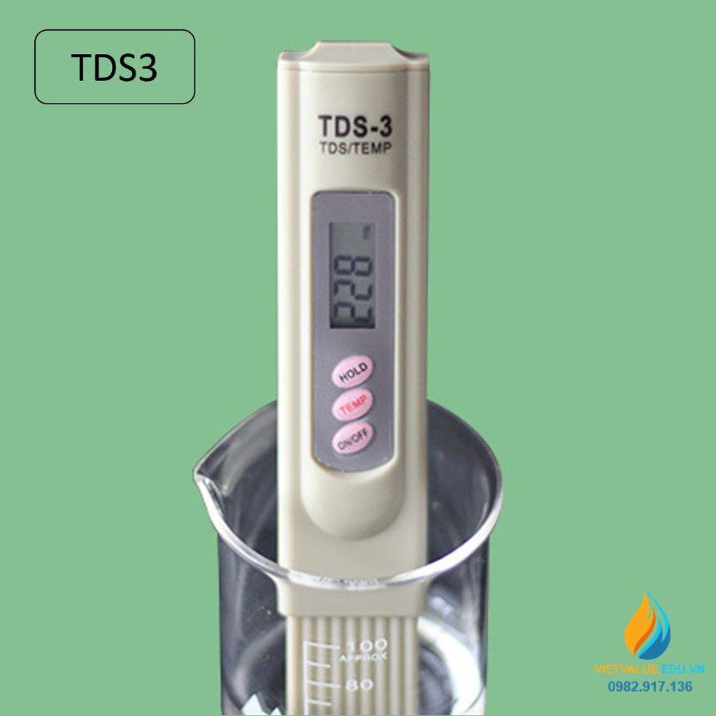 Bút TDS3 kiểm tra độ cứng của nước, hiển thị LCD, 3 phím điều chỉnh