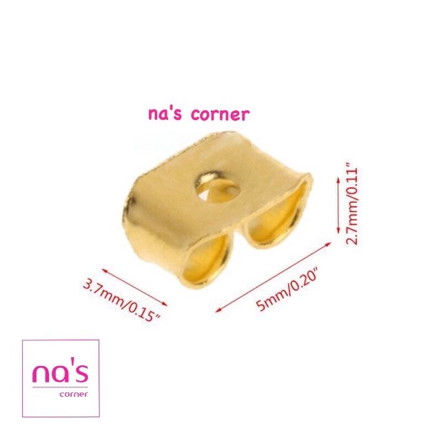 10 chốt khuyên tai mạ bạc (5 đôi)