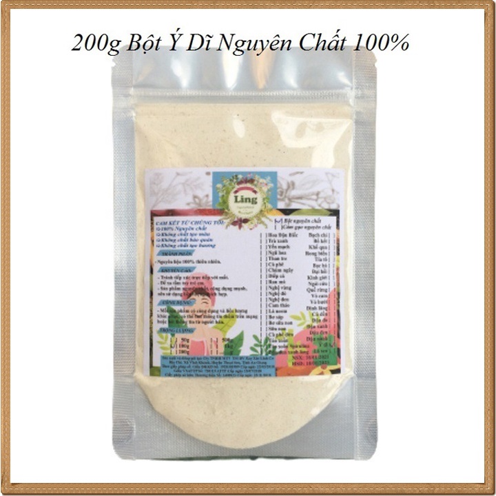 [Sỉ-Rẻ] Bột Ý Dĩ 200g nguyên chất thiên nhiên 100% có giấy VSATTP và ĐKKD dùng đa công dụng [Lẻ-Sỉ]