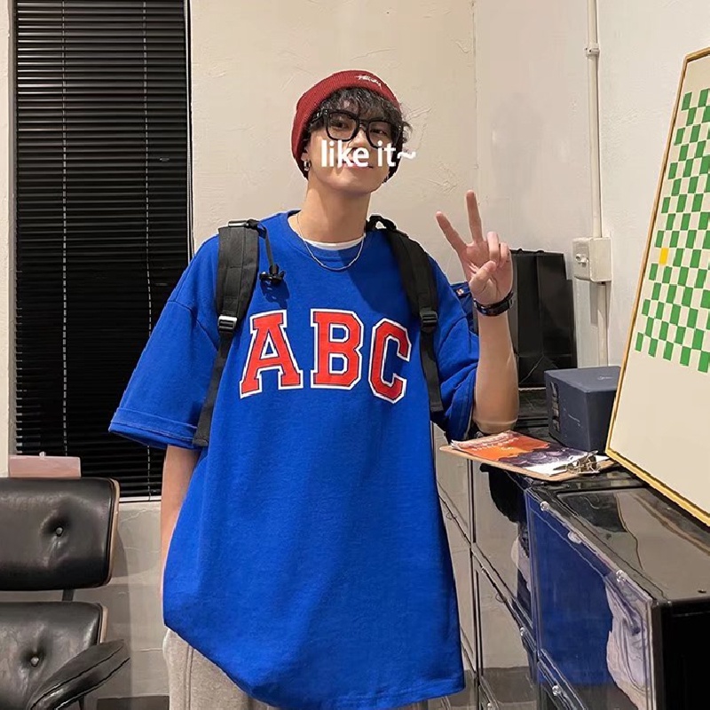 Áo Thun Tay Ngắn Dáng Rộng In Chữ Phong Cách Hip Hop Nhật Bản Thời Trang Mùa Hè Cho Nam size M-5XL