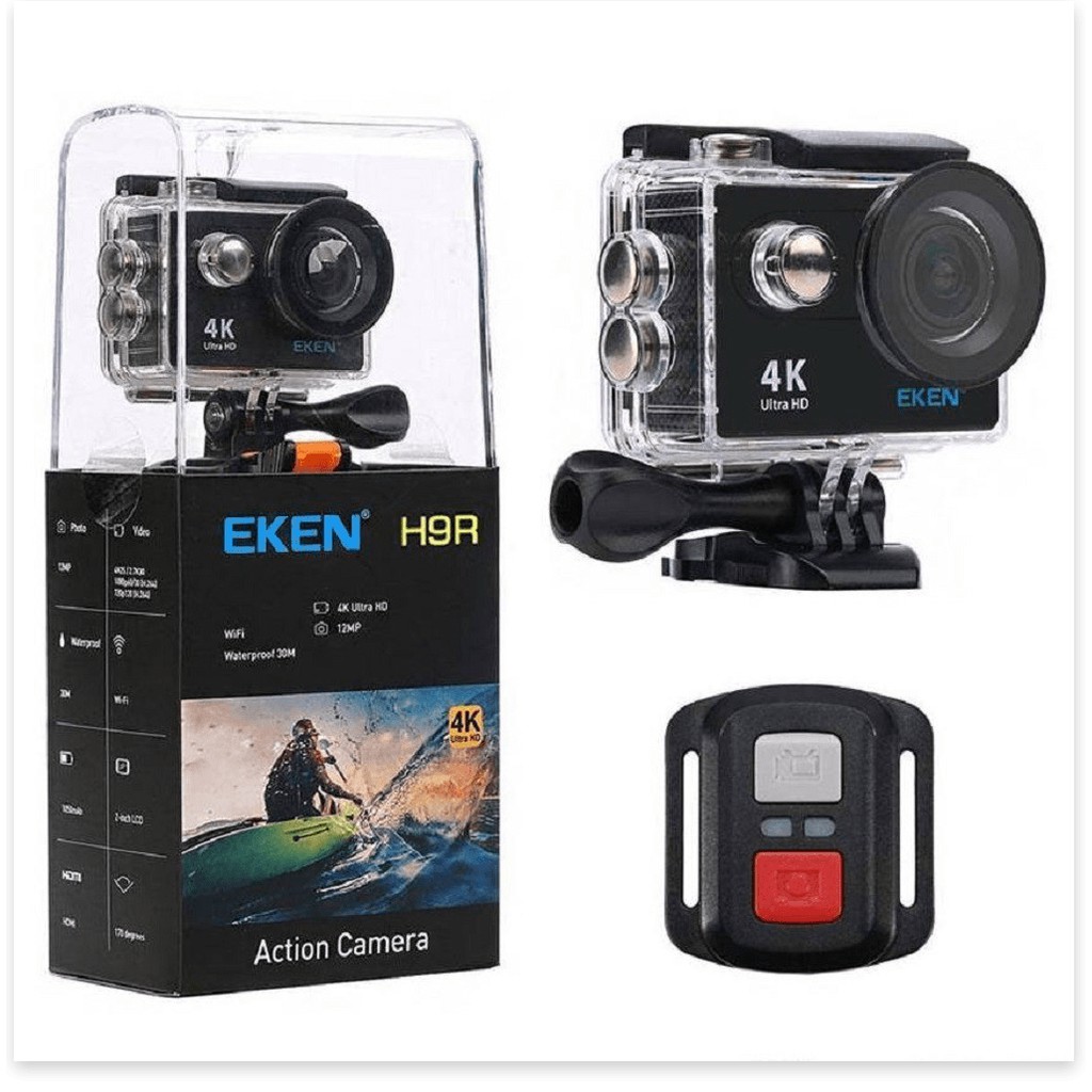 Camera hành trình sports Eken HR9 Ultra HD Wifi quay video 4K tặng đầy đủ bộ phụ kiện lắp đặt - Hàng nhập khẩu