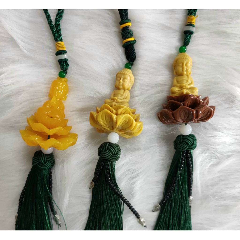 Dây treo xe ô tô tượng phật bà quan âm - thích ca ngồi đài sen, khánh treo xe ô tô trang trí xe hơi - Khải Huy Scar