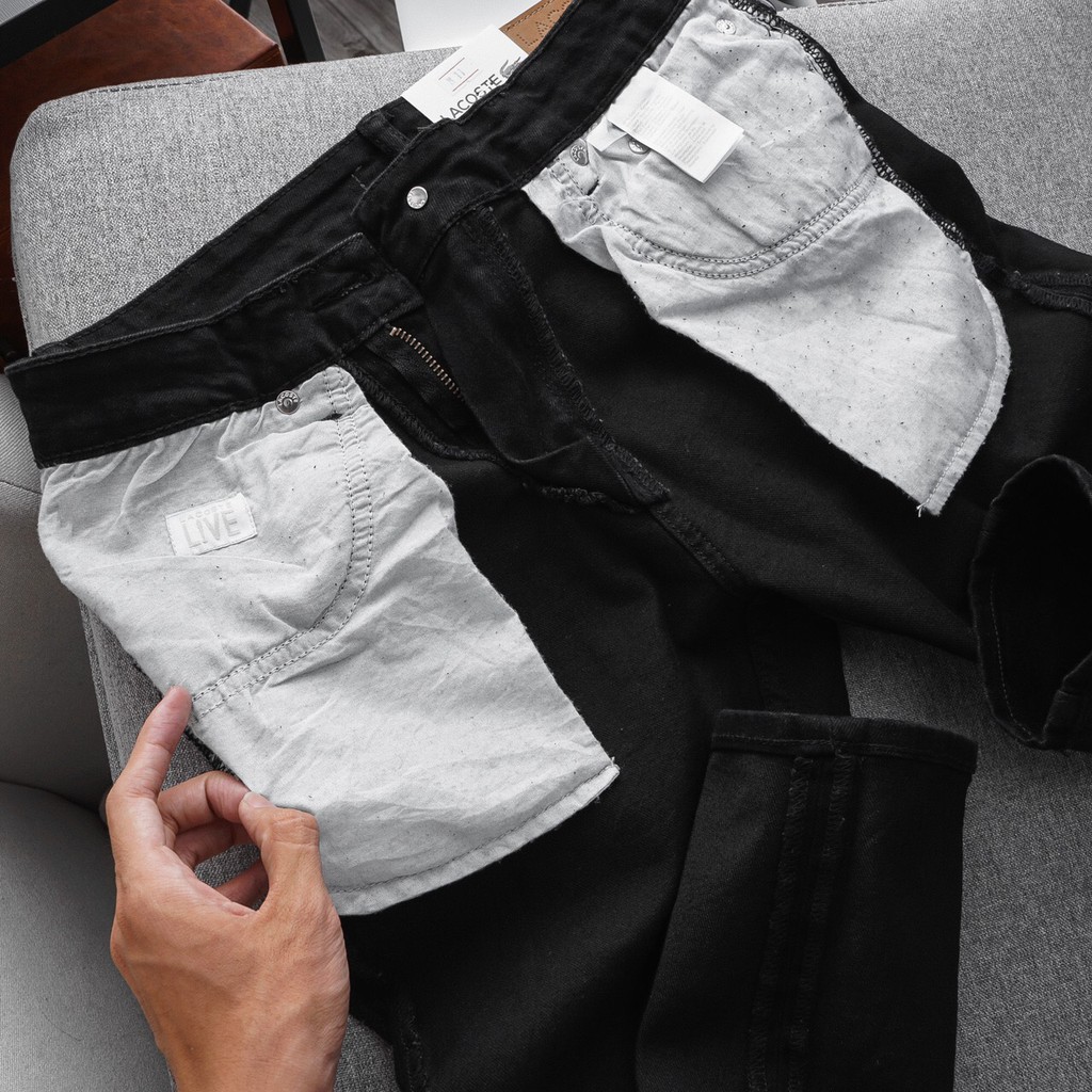 Quần Jean Nam Lacost Cotton - Hàng Trơn & Rách gối