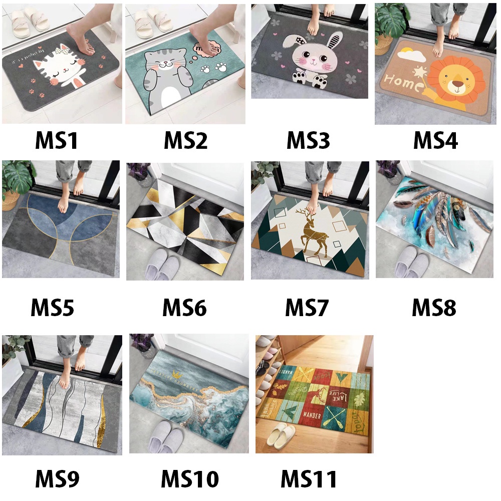 [Tổng Kho Sỉ] THẢM LAU CHÂN Nhà Tắm, Phòng Khách, Phòng Ngủ 3D K1 Cá Tính CHỐNG TRƠN TRƯỢT 39x60CM